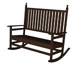 Recycled Lake View Outdoor Patio Double Rocking Chair - Chocolate Brown