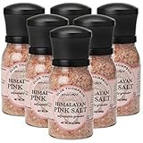 Olde Thompson Himalayan Pink Salt Adjustable Grinder,6 Jars, 10 Oz Each