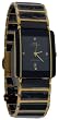 Mens 18K Tungsten Oniss Swiss Movement Tungsten Black with Yellow Gold Trim Genuine Diamonds Sapphire Watch