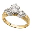 Two Tone Pear Shaped Diamond Engagement Ring (Center stone is not included)