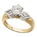 1/3 Ct.T.W. Pear Shape Cut Diamonds, 14Kt. Two Tone Gold. Diamond Engagement Ring, Semi-Mount Setting (without Center Stone)