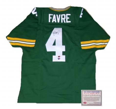 Brett Favre Green Bay Packers NFL Hand Signed Authentic Style Home Green Football Jersey