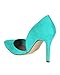 Breckelle's Women Suede Pointy Toe Dorsay Stiletto Heel Pump CC21 - Aqua