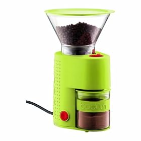 BODUM 10903-565UK Bistro Electric Coffee Grinder, Lime Green