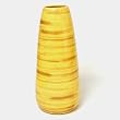 Handmade Ceramic Spun-Bamboo-Style Tall Flower Vase In High Gloss Yellow