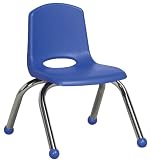 Stackable School Chair - Chrome Legs & Ball Glides - 10" Seat Height