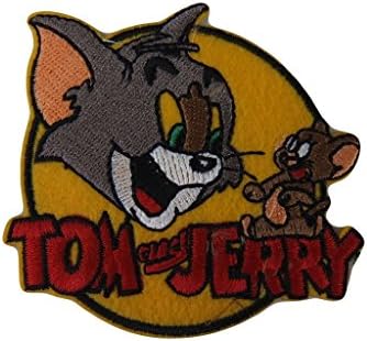 Tom and Jerry Series Name and Faces Embroidered Patch (3 inches tall by 3 inches wide) Set of 3
