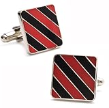 Red Black Repp Stripe Cufflinks Cuff Links new