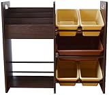 MAMENCHI 玩具箱&木製ラック お部屋の雰囲気に合うブラウン（多様な収納力）