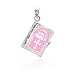 Sterling Silver Pendant Pink Enamel Bible Pendant Length: 15.1mm Width: 11.8mm Language: English
