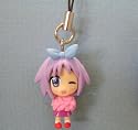 Anime Lucky Star Tiny Figure Keychain Tsukasa Pink Ponpon