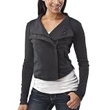 Converse® One Star® Womens Deep River Moto Jacket Knit Top - Charcoal Heather Grey XL