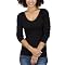 Mossimo Supply Co. Juniors V-Neck Raw Edge Printed Top - Ebony