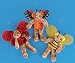 Set of 3 Plush Chenille Buggy Bears - Butterfly,  Bumble Bee and Ladybug