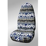 CUSTOM Smart Car ForTwo Seat Covers - FRONT FULL SET: High Back Buckets (2008-2009) - Hawaiian Pineapples Blue - Made in the USA