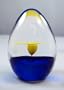 Murano Glass Vase Mouth Blown Art Blue Sommerso Vase w/ Stems Paint in Vase X1293
