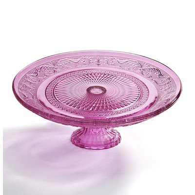 StudioSilversmiths 30103 10 in. Pink Renaissance Footed Cake Plate