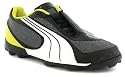 Puma "V5.08 Tricks Tt Jr" Boys Sidelace Astro Turf Football Boots/Trainers - Black/Grey/Yellow