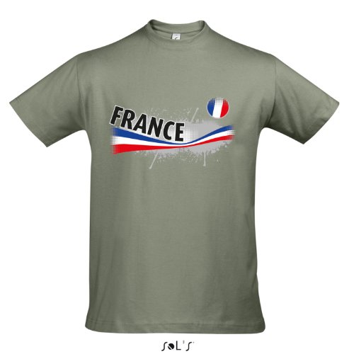 Fanshirt Herren FRANCE, Frankreich Ländershirt EM / WM Trikot S-XXL , Khaki , S
