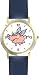 Angel Pig or Flying Pig with Wings Animal - WATCHBUDDY&reg; DELUXE TWO-TONE THEME WATCH - Arabic Numbers - Blue Leather Strap-Size-Large ( Men's Size or Jumbo Women's Size )