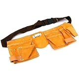 10 Pocket Leather Tool Belt Carpenter Construction 19"