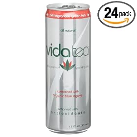 Vidatea Ultra Premium Sparkling Green Tea, Pomegranate, 12-Ounce Cans (Pack of 24)