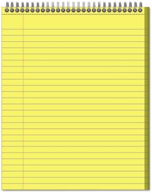 Mead Premium Wirebound Legal Pad - 70 Sheet - 20lb - Legal/Narrow Ruled - 8.5" x 11.75" - 1 Each - Canary