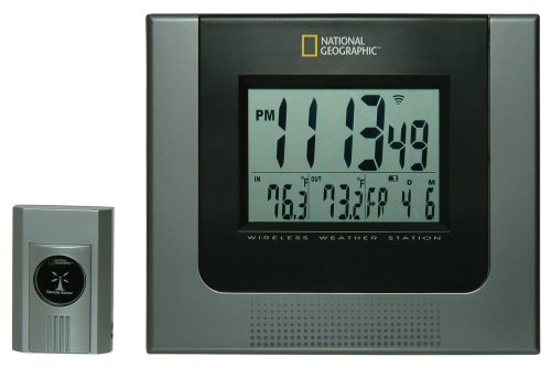 National Geographic Indoor/Outdoor Jumbo Wireless Thermo-Clock