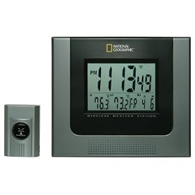 National Geographic Indoor/Outdoor Jumbo Wireless Thermo-Clock