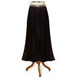 Bronze Sequin Waistband Black Taffeta Crinkle Skirt (Petite, Tall & Misses Sizes XS-3X)