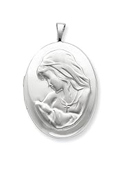 Sterling Silver 26mm Mother And Baby Oval Locket