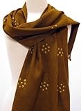 Tie Dye Wool Scarf Wrap Stole Shawl Brown