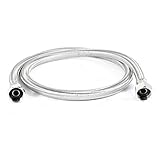 uxcell　シャワーホース　シャワーホースパイプ　シルバートーン　メタル　120×1.5cm