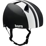 Bern Nino Helmet Boys Matte Black White Racing Stripe, S/M kids mountain bikes Bern Nino Helmet Boys Matte Black White Racing Stripe, S/M