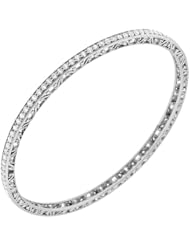 3.00 ct. tw Round Diamond Bangle Bracelet in Antique Style Setting - G-H SI1 - 18 Kt. White Gold