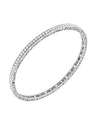 1.92 ct. tw Round Diamond Bangle Bracelet in Antique Style Setting - G-H SI1 - 14 Kt. White Gold