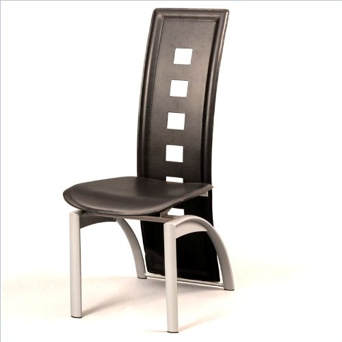 Walker Edison Tuxedo Dining Side Chairs in Black (Set of 4)