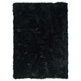 5 x 7 Tufted Faux Sheepskin Rug in Black Color