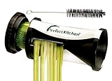 iPerfect Kitchen's Envy Spiral Slicer - High Quality Stainless Steel Vegetable Spiralizer with Special Japanese Blades and 2 Julienne Sizes - Best Way To Julienne A Carrot, Potato, Zucchini, Cucumber, Etc. - Hand Cutter Like GEFU & Paderno - Enjoy Thin, Curly Vegetable Spaghetti - Dishwasher Safe & Easy To Clean - BONUSES Cleaning Brush, Downloadable Ebook Recipes, Manual & Healthy Meals Tips - 100% Lifetime Guarantee!