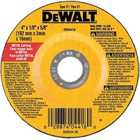 DEWALT DW4514 4-1/2-Inch X 1/4-Inch X 7/8-Inch General Purpose Metal Grinding Wheel