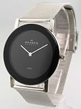 MENS SKAGEN STEEL MESH ULTRA THIN BLACK WATCH 39LSSB