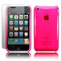 IPHONE 3G 3GS SUPER SLIM FIT SHIELD CASE FLUORESCENT PINK WITH SCREEN PROTECTOR PART OF THE QUBITS ACCESSORIES RANGE