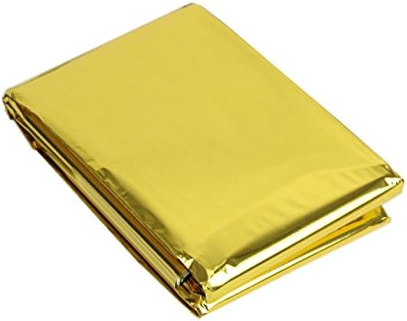 Emergency Survival Mylar Thermal Blanket Versatile For Keeping Heat, Sun Shading, Waterproofing, Folded to Handy Storage (GOLDEN-6 PACKS)