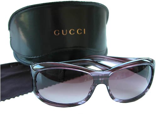 Click here to buy $275 Gucci 2937 Oversize Sunglasses Cyclamen Glitter by Gucci.