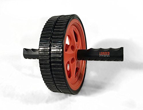 Ab Wheel Roller Fitness Equipment for Home Gym Core Exercises & Strength Training From Loaded Fitness, Use Anywhere, Burn Fat, Abdominal Strengthening, Portable, Includes Directions, Enhanced Workout