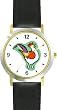 Cornish Hen Bird Animal - WATCHBUDDY&reg; DELUXE TWO-TONE THEME WATCH - Arabic Numbers - Black Leather Strap-Size-Large ( Men's Size or Jumbo Women's Size )