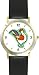 Cornish Hen Bird Animal - WATCHBUDDY&reg; DELUXE TWO-TONE THEME WATCH - Arabic Numbers - Black Leather Strap-Size-Large ( Men's Size or Jumbo Women's Size )