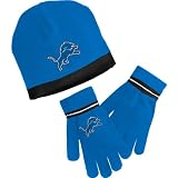 Reebok Detroit Lions Cuffless Knit Hat & Glove Set Toddler