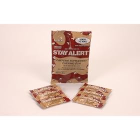 STAY ALERT Military Caffeine Energy Gum - CINNAMON - SIX PACK (6 packs 5pc/pk) - 100 mg Caffeine per piece