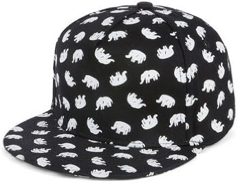 New 2014 Printing Elephants Hip-hop Cap (Black,White)